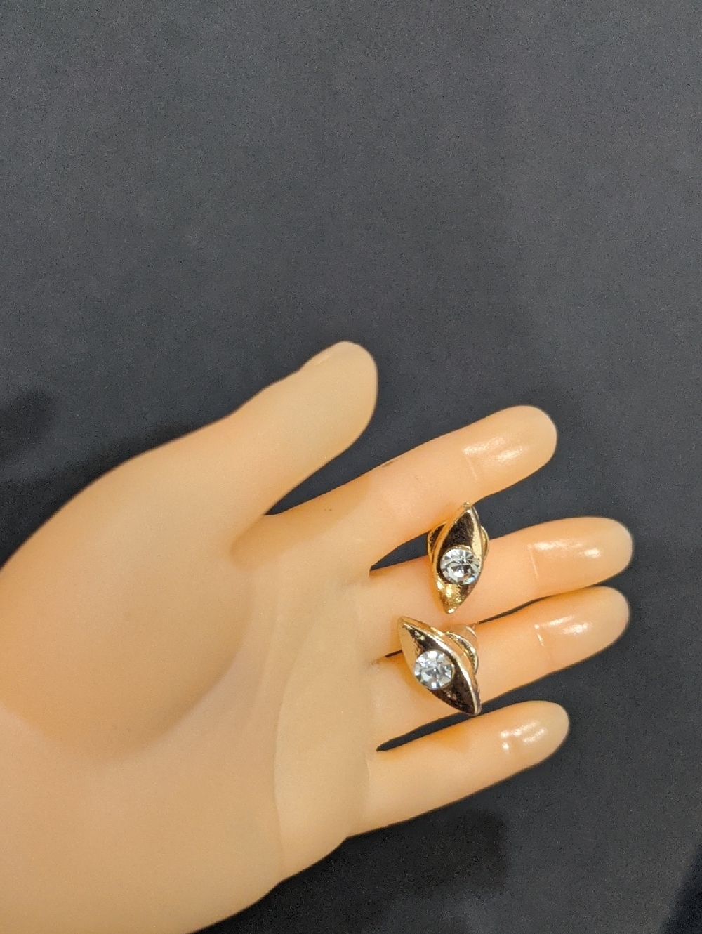 Gold-Tone Leaf Crystal Stud Earrings - Women's Jewelry